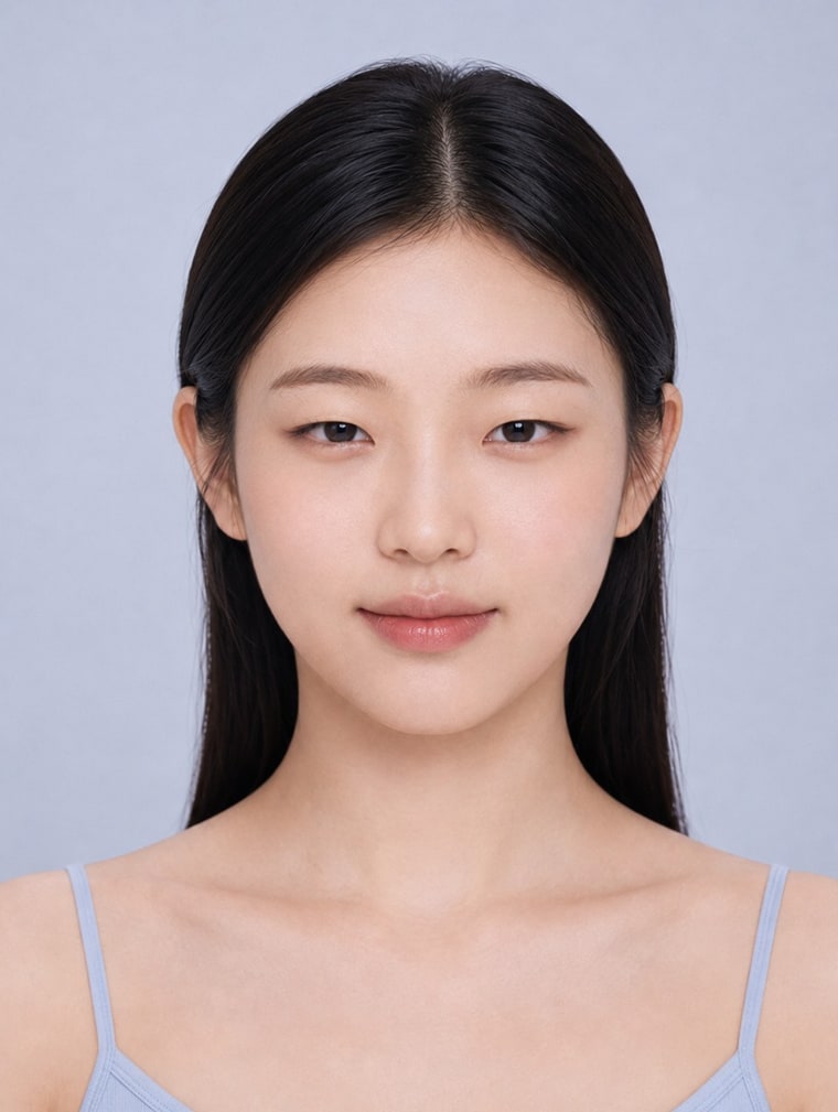 The original frontal photograph used for the simulation
